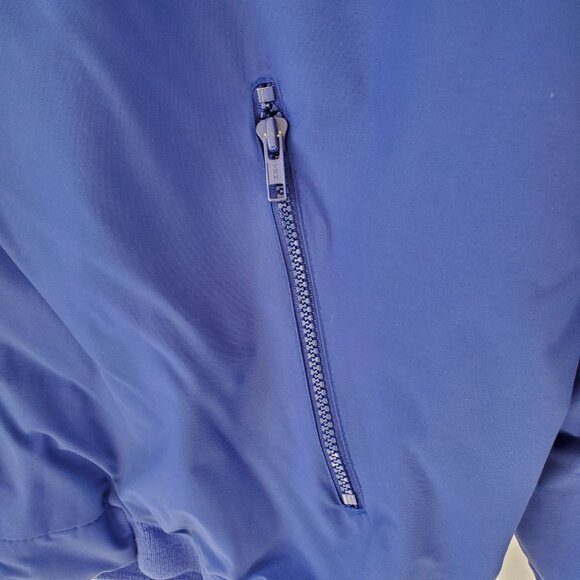 LANDS END Squall Jacket Coat Men's L Fleece Lined Blue Pockets Full Zip Patch - Picture 14 of 16